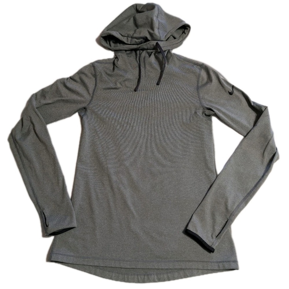 Nike Pro Dri-Fit Hoodie Women's‎ Medium Gray Pullover Training Sweatshirt